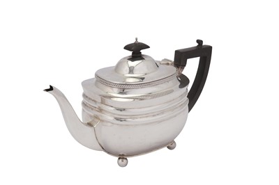 Lot 373 - A George V sterling silver three-piece tea service, London 1922 by J W Benson Ltd