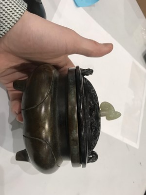 Lot 318 - A CHINESE BRONZE INCENSE BURNER.