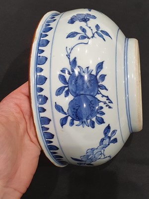 Lot 74 - A CHINESE BLUE AND WHITE INCENSE BURNER.