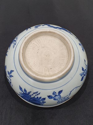 Lot 74 - A CHINESE BLUE AND WHITE INCENSE BURNER.