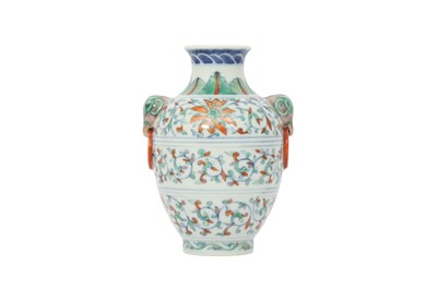 Lot 347 - A SMALL CHINESE DOUCAI VASE.