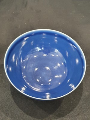 Lot 125 - A CHINESE BLUE-GLAZED BOWL.