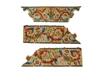 Lot 317 - THREE FRAGMENTS OF PORTUGUESE BED HANGINGS, 20TH CENTURY