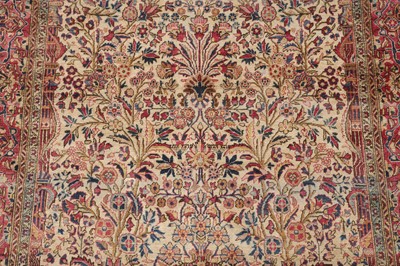 Lot 97 - A VERY FINE ANTIQUE SILK KASHAN PRAYER RUG, CENTRAL PERSIA