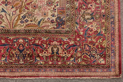 Lot 97 - A VERY FINE ANTIQUE SILK KASHAN PRAYER RUG, CENTRAL PERSIA
