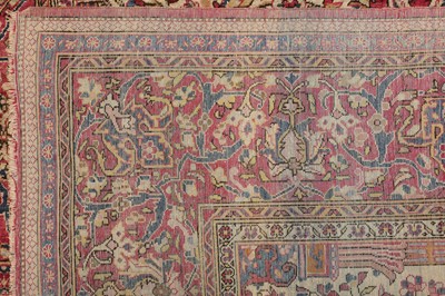 Lot 97 - A VERY FINE ANTIQUE SILK KASHAN PRAYER RUG, CENTRAL PERSIA