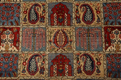 Lot 63 - AN UNUSUAL QUM RUG WITH GARDEN DESIGN, CENTRAL PERSIA