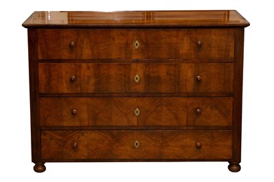 Lot 268 - A 19TH CENTURY CONTINENTAL MAHOGANY COMMODE CHEST OF DRAWERS