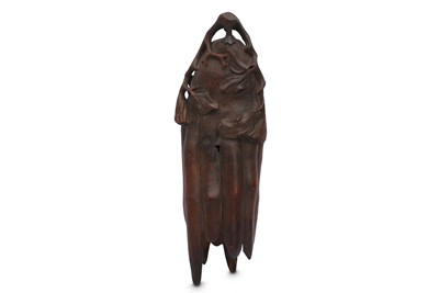 Lot 171 - A CHINESE BAMBOO CARVING OF A FINGER CITRON.