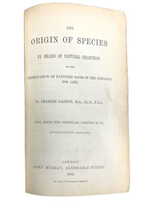 Lot 171 - Darwin (Charles) The Origin of the Species by Means of Natural Selection