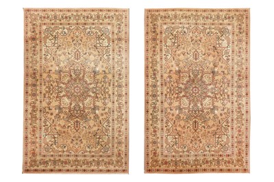 Lot 31 - A PAIR OF VERY FINE PART SILK TABRIZ RUGS, NORTH-WEST PERSIA