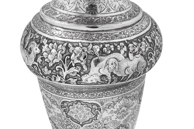 Lot 160 - A mid-20th century Iranian (Persian) unmarked silver vase, Isfahan circa 1940 retailed by Khosrow