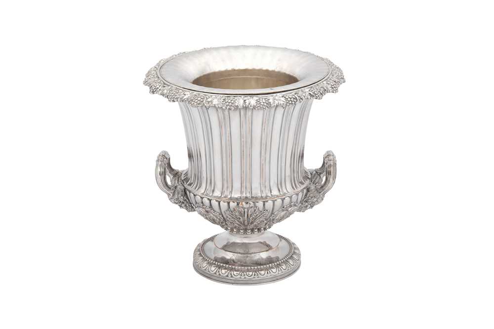 Lot 458 - A George IV Old Sheffield Silver plate wine cooler, Sheffield circa 1825