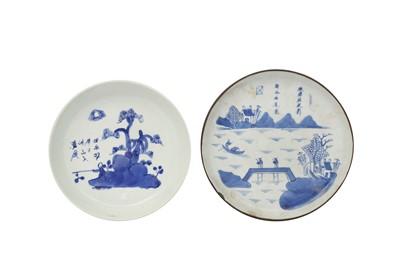 Lot 484 - TWO VIETNAMESE BLUE AND WHITE DISHES.