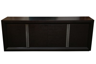 Lot 363 - A RECTANGULAR DARK WENGE SIDE CABINET, CONTEMPORARY