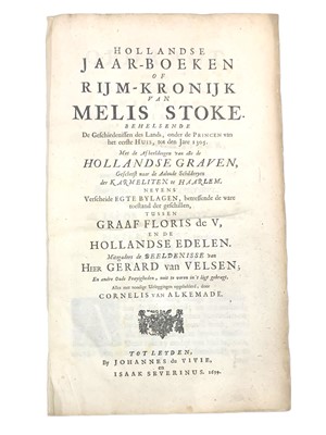 Lot 23 - Melis Stoke:  Hollandse jaar-boeken of rijm-kronijk van Melis Stoke 1699