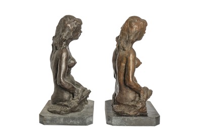 Lot 1101 - TWO MODERNIST BRONZE  FIGURES OF A FEMALE NUDE