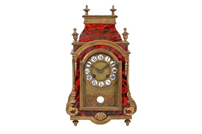Lot 311 - A FRENCH LOUIS XV STYLE BOULLE WORK MANTEL CLOCK, 19TH CENTURY