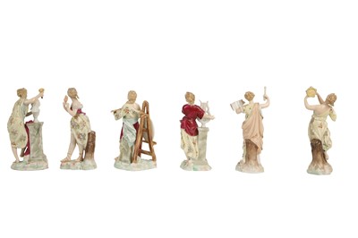 Lot 66 - A SET OF SIX CONTINENTAL PORCELAIN FIGURES REPRESENTING THE ARTS, LATE 19TH/EARLY 20TH CENTURY