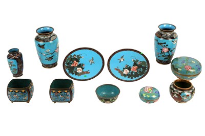 Lot 86 - A PAIR OF JAPANESE CLOISONNE ENAMEL VASES, LATE 19TH/EARLY 20TH CENTURY