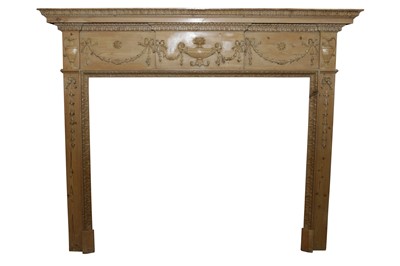 Lot 231 - A PINE NEOCLASSICAL FIRE SURROUND, IN THE ADAM STYLE, 20TH CENTURY