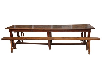 Lot 284 - Furniture. Refectory table and benches