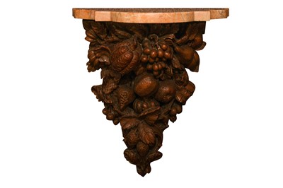 Lot 275 - Continental Carved Wood Bracket, probably Black Forest c.19th.