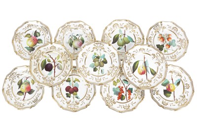 Lot 297 - Set of Eleven Davenport Botanical Porcelain Plates. c. 19th.