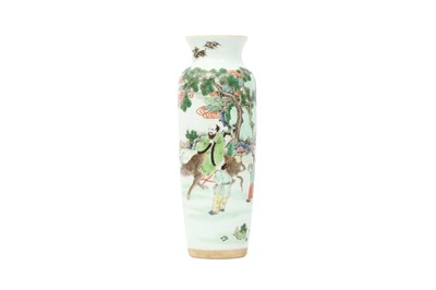Lot 640 - A CHINESE FAMILLE VERTE ROULEAU VASE.