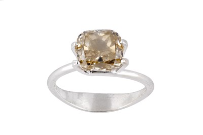 Lot 133 - A single fancy yellow diamond ring