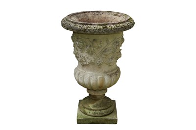 Lot 54 - A RECONSTITUTED STONE CAMPANA FORM GARDEN PLANTER