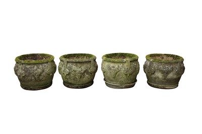 Lot 52 - A SET OF FOUR RECONSTITUTED STONE GARDEN PLANTERS