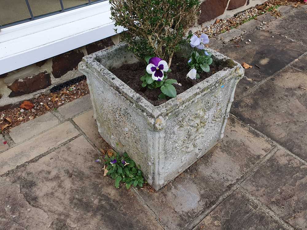 reconstituted stone garden planters