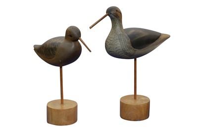 Lot 274 - TWO CARVED WOODEN BIRDS