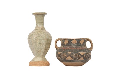 Lot 499 - TWO CHINESE EARLY POTTERY PIECES.