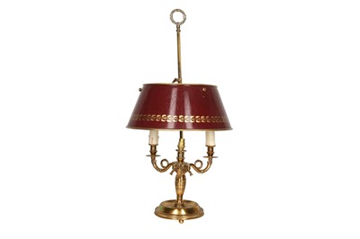 Lot 59 - A FRENCH STYLE BRASS BOUILLOTTE LAMP, 20TH CENTURY