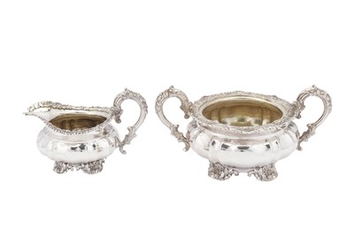 Lot 455 - A George IV sterling silver four-piece tea and coffee service, London 1826 by Joseph Angell I (first reg. 7th Oct 1811, this mark 8th April 1824)