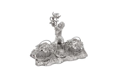 Lot 406 - A Victorian mid-19th century silver plated (EPNS) ink stand, Birmingham circa 1854