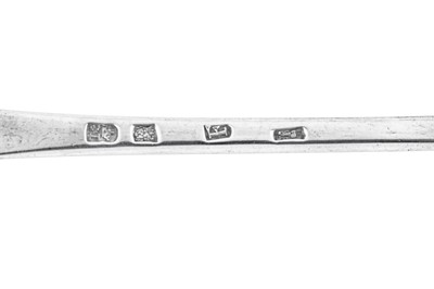 Lot 319 - A George I sterling silver basting spoon, London 1721 by Edward Jennings