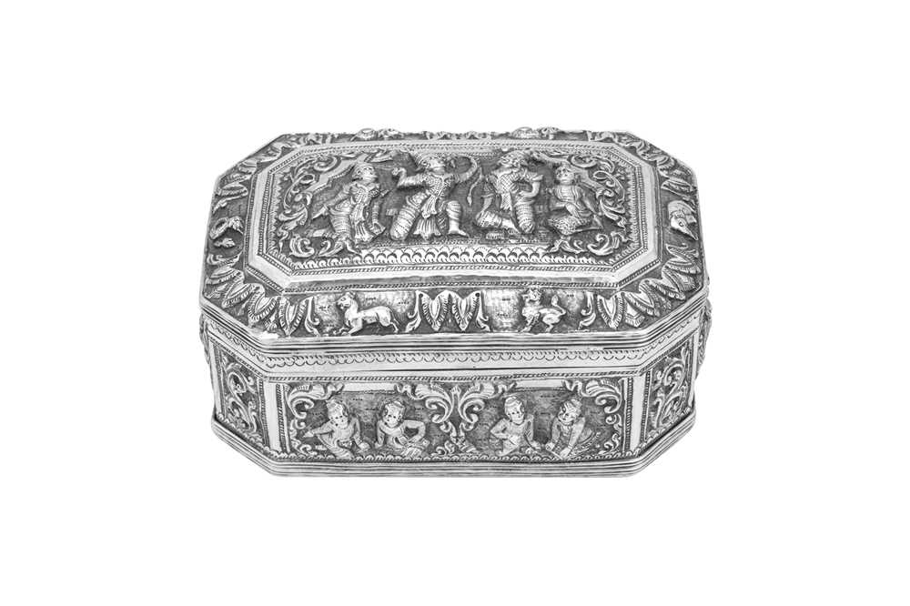 Lot 87 - An early 20th century Burmese unmarked silver table box or casket, Upper Burma circa 1920