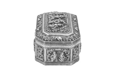 Lot 87 - An early 20th century Burmese unmarked silver table box or casket, Upper Burma circa 1920