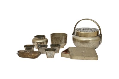 Lot 596 - A COLLECTION OF CHINESE PAKTONG WARE.