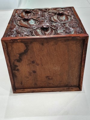 Lot 61 - A SMALL CHINESE WOOD CABINET.