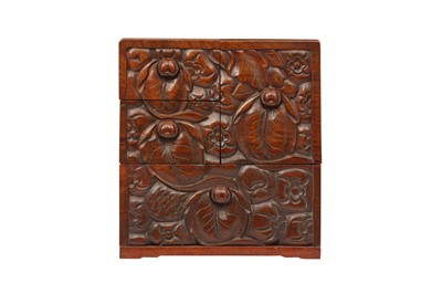 Lot 61 - A SMALL CHINESE WOOD CABINET.