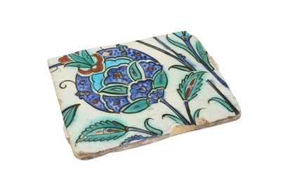 Lot 339 - SEVEN IZNIK POTTERY TILE FRAGMENTS