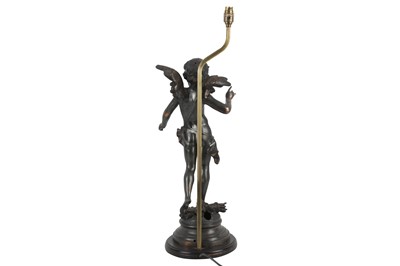 Lot 60 - A PATINATED ELECTROTYPE SCULPTURE OF A CHERUB, 20TH CENTURY