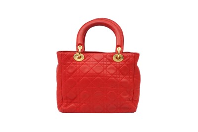 Lot 6 - Christian Dior Red Medium Lady Dior Bag