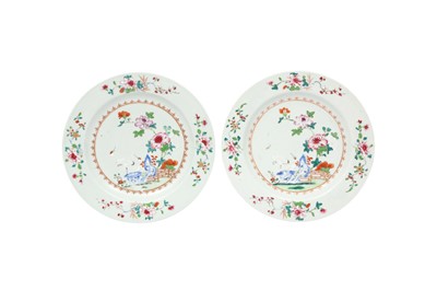 Lot 206 - A PAIR OF CHINESE FAMILLE ROSE DISHES.