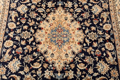 Lot 53 - A VERY FINE PART SILK NAIN LARGE RUG, CENTRAL PERSIA