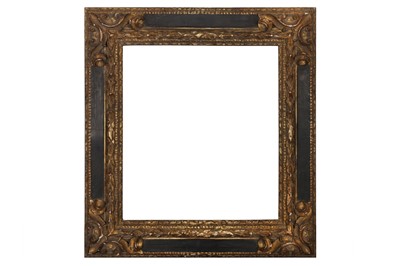 Lot 227 - AN EMILIA 17TH CENTURY STYLE CASSETTA CARVED AND PARTLY GILDED AND PAINTED FRAME